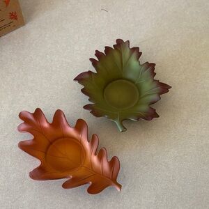 PartyLite Autumn Leaf Decor in Brown and Orange